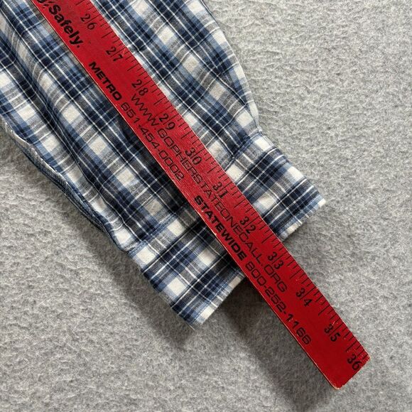 Polo Ralph Lauren Men's Button Up Shirt Linen‎ Cotton Blend Plaid Blue Size M - Picture 10 of 11